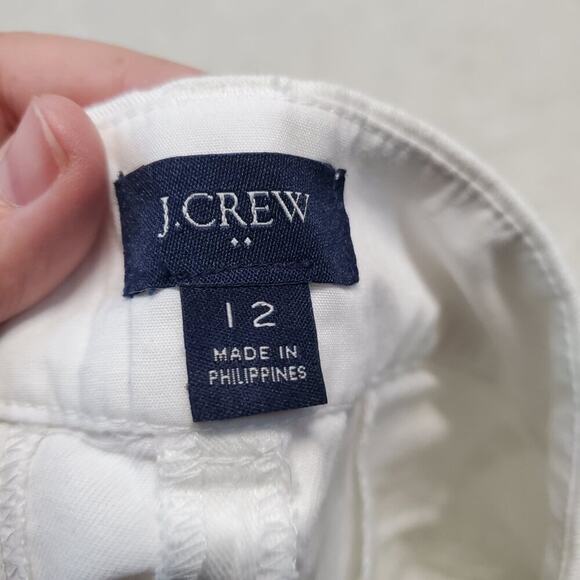 J. Crew White Casual Beachy Coastal Mid Rise Scalloped Micro Mini Short Women 12 - Picture 6 of 6